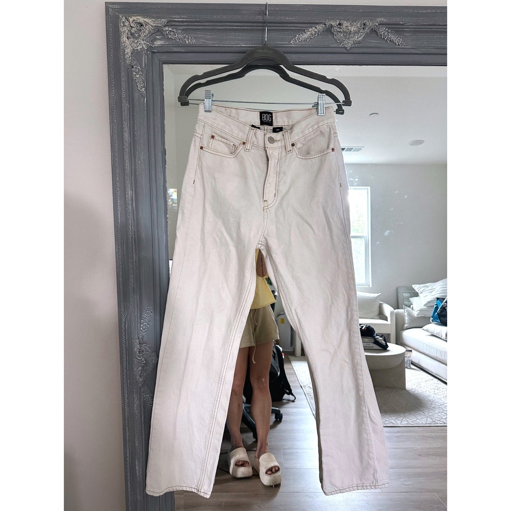 BDG Urban Outfitters Cowboy Jean Off White High Rise Straight Leg Denim 26 - Picture 4 of 11